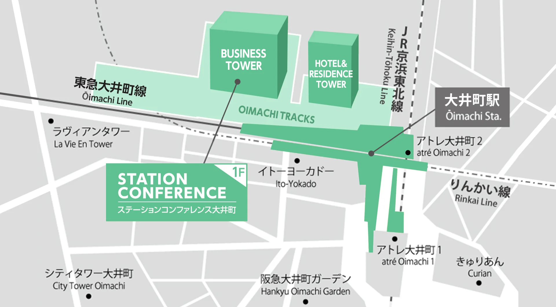 ステーションコンファレンス大井町トラックスの地図